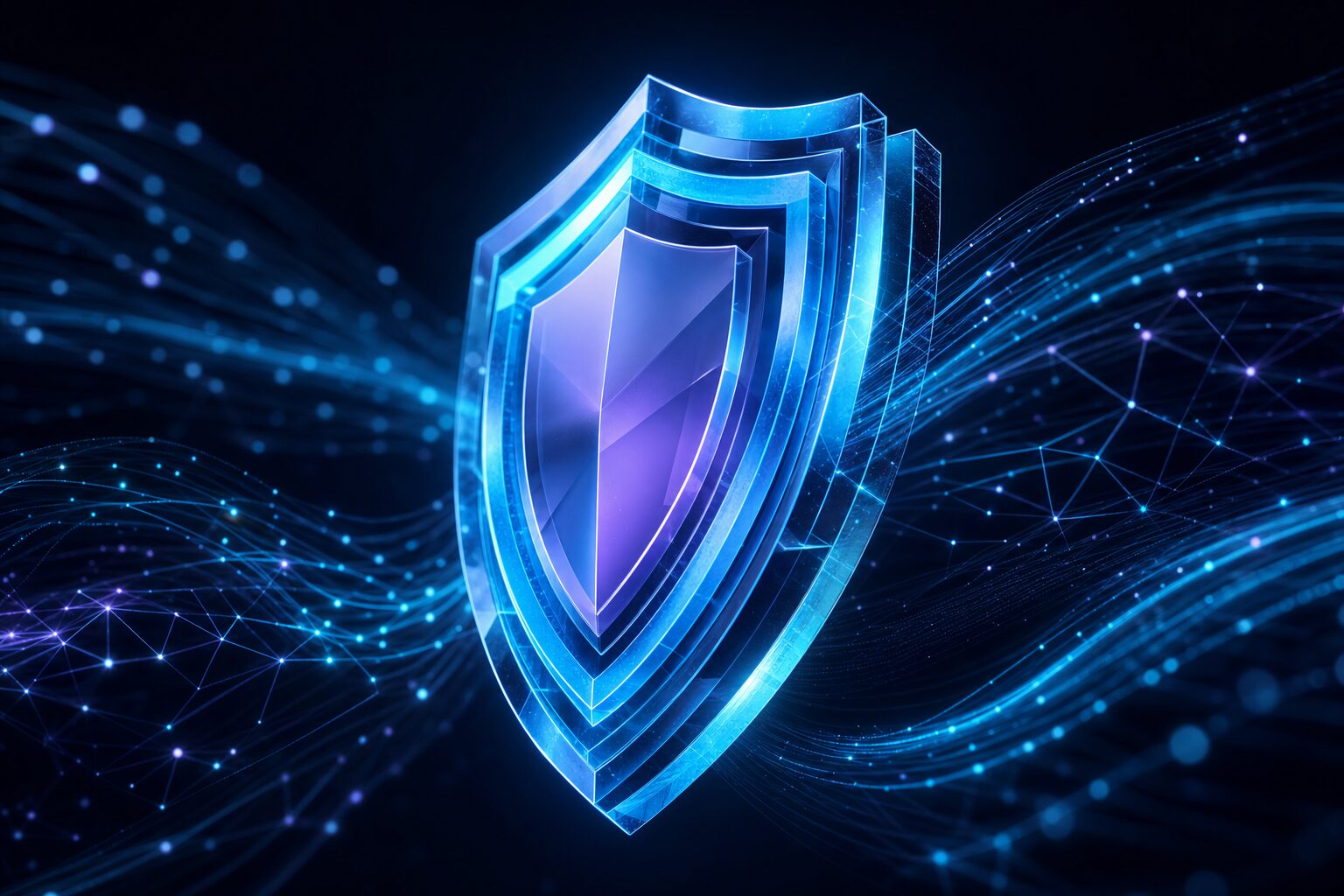 Layered glowing security shield